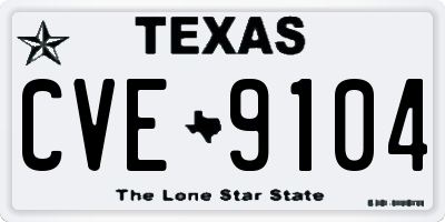 TX license plate CVE9104