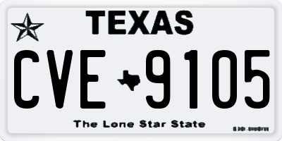 TX license plate CVE9105