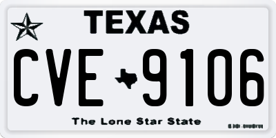 TX license plate CVE9106