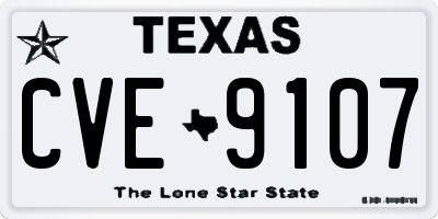 TX license plate CVE9107