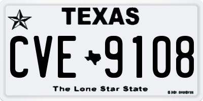 TX license plate CVE9108