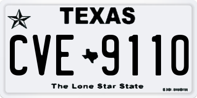TX license plate CVE9110