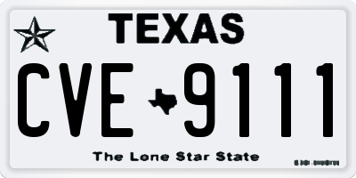 TX license plate CVE9111