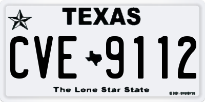 TX license plate CVE9112