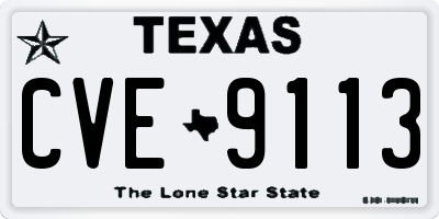 TX license plate CVE9113