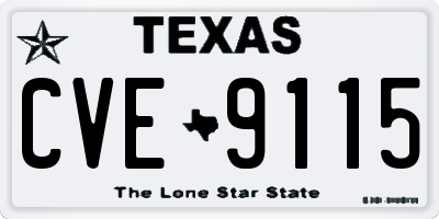 TX license plate CVE9115