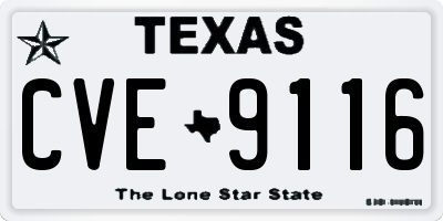 TX license plate CVE9116