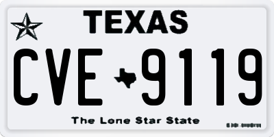 TX license plate CVE9119