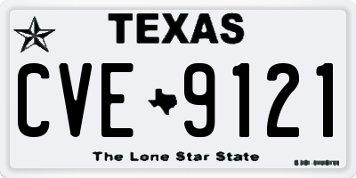 TX license plate CVE9121