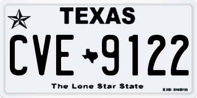 TX license plate CVE9122