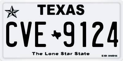 TX license plate CVE9124