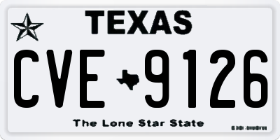 TX license plate CVE9126