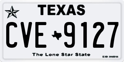 TX license plate CVE9127