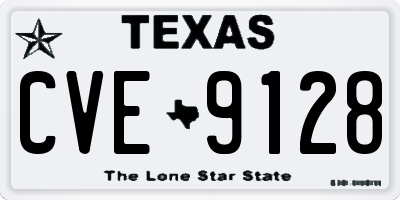 TX license plate CVE9128