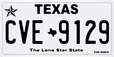 TX license plate CVE9129
