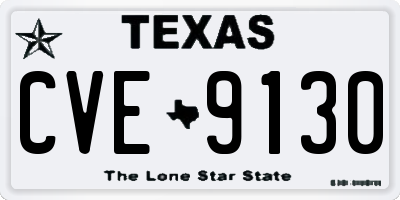 TX license plate CVE9130
