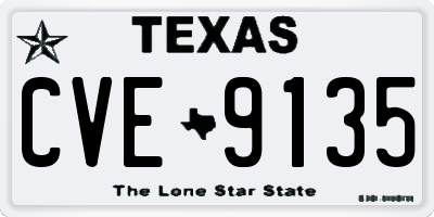 TX license plate CVE9135
