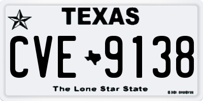 TX license plate CVE9138