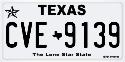 TX license plate CVE9139