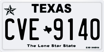 TX license plate CVE9140