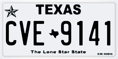 TX license plate CVE9141