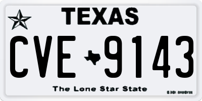 TX license plate CVE9143