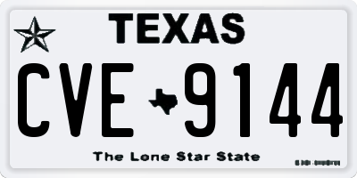 TX license plate CVE9144