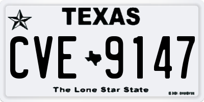 TX license plate CVE9147