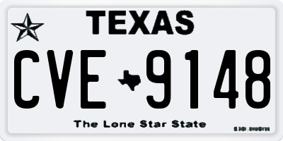 TX license plate CVE9148