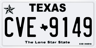 TX license plate CVE9149