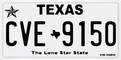 TX license plate CVE9150