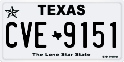 TX license plate CVE9151
