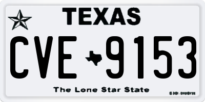 TX license plate CVE9153