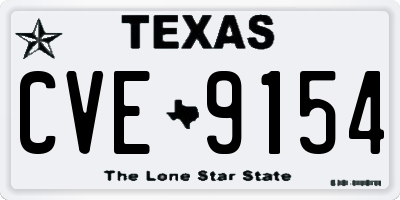 TX license plate CVE9154