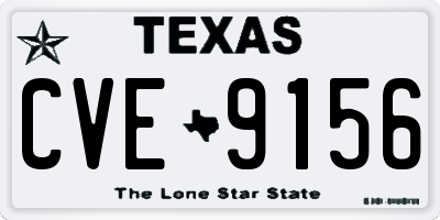 TX license plate CVE9156