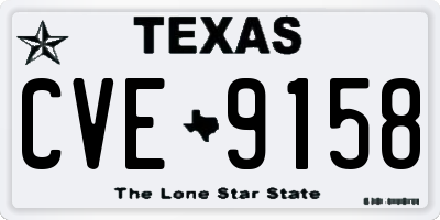TX license plate CVE9158