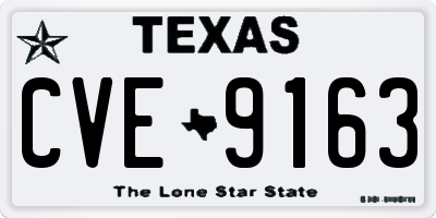 TX license plate CVE9163
