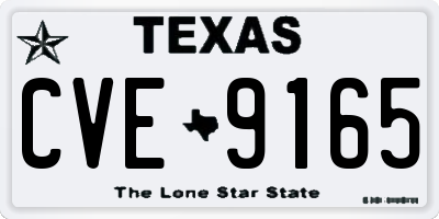 TX license plate CVE9165