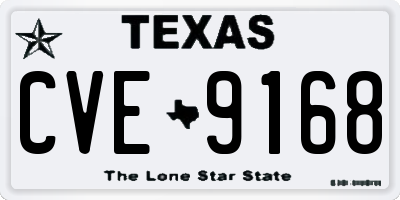 TX license plate CVE9168
