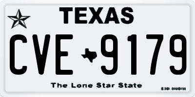 TX license plate CVE9179