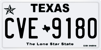 TX license plate CVE9180