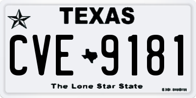 TX license plate CVE9181