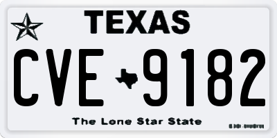 TX license plate CVE9182