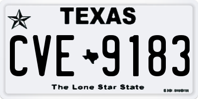 TX license plate CVE9183