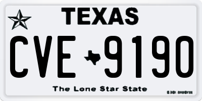 TX license plate CVE9190