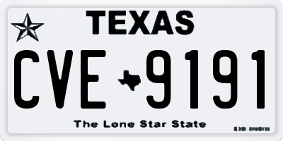 TX license plate CVE9191