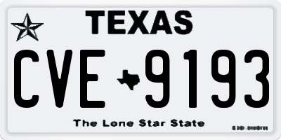TX license plate CVE9193