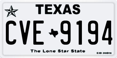 TX license plate CVE9194