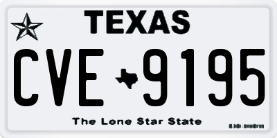 TX license plate CVE9195