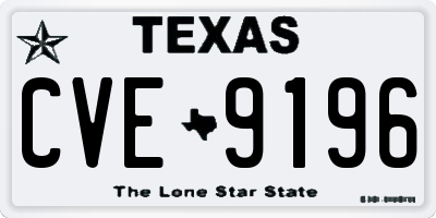 TX license plate CVE9196